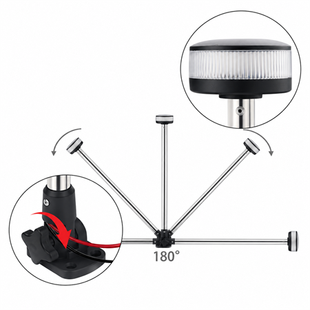 Labarka LED Krom Yatarlı Bayrak Direği 12V 60 cm