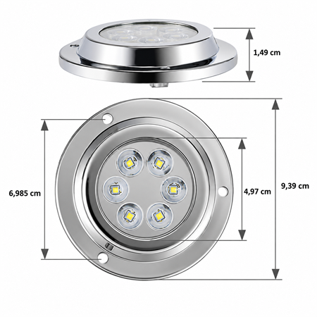 Labarka Su Altı Lambası 6 LEDli 12/24V Mavi