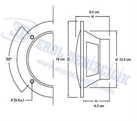Marin Twiterlı Hoparlör 6019 Ø:18 cm 120 Watt