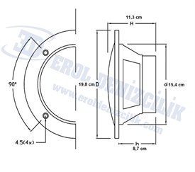 Marin Twiterlı Oval Hoparlör 6904 20X27 cm 180 Watt