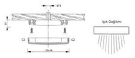 Merdiven / Ortam Aydınlatma Lambası-Beyaz Ledli Kromaj Yüzeyli 12V