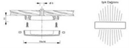 Merdiven / Ortam Aydınlatma Lambası-Mavi Ledli Kromaj Yüzeyli 12V