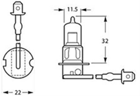 Mts H3 pk22s Halojen Ampul 12V/55W