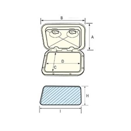 Nuova Rade Topline Plastik Kapak 353x606 mm Kilitli