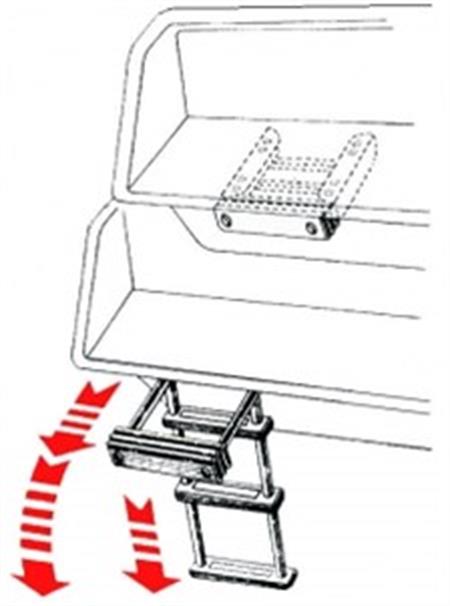Paslanmaz çelik 3 Basamaklı Katlanır Merdiven 880mm En:300mm
