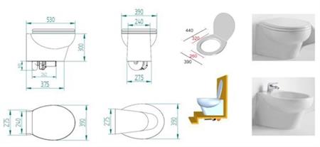 PLANUS STILO PLUS 24V BEYAZ KISA TAŞ, THR. KİTLİ TUVALET