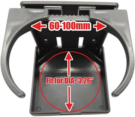 Plastik Katlanır Bardaklık, Ayarlanabilir Gri