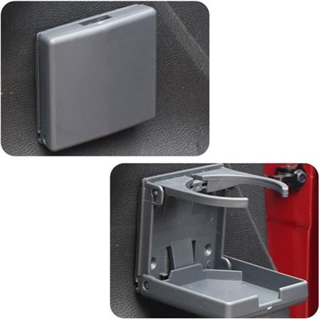 Plastik Katlanır Bardaklık, Ayarlanabilir Gri