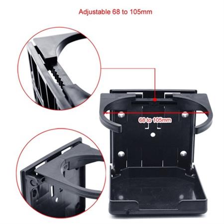 Plastik Katlanır Bardaklık, Ayarlanabilir Siyah