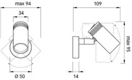 Quick Marine Lighting Jacob okuma lambası Parlak Kromaj