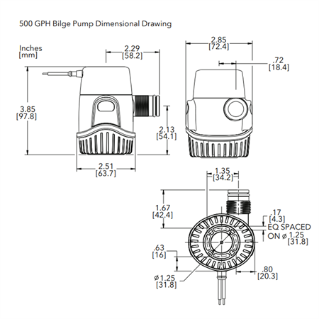 Rule Sintine Pompası 500 GPH 12V
