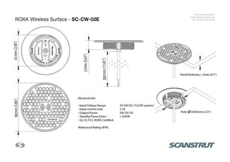 Scanstrut SC-SW-02E Rokk Kablosuz Şarj Ünitesi