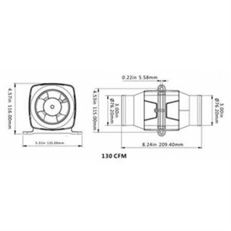Seaflo Blower 12V 100 mm