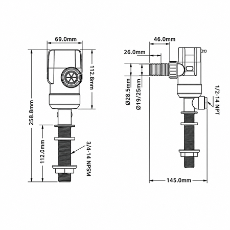 Seaflo Çek Valfli Dikey Livar Pompası 1100 GPH 12V