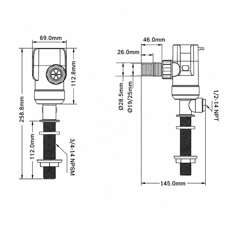 Seaflo Çek Valfli Dikey Livar Pompası 800 GPH 12V