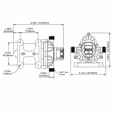 Seaflo Hidrofor Pompası 12V - 11.3 L/dk - 45 PSI