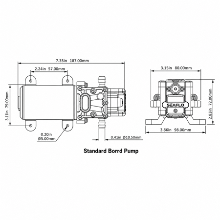 Seaflo Hidrofor Pompası 12V - 5 L/dk - 60 PSI