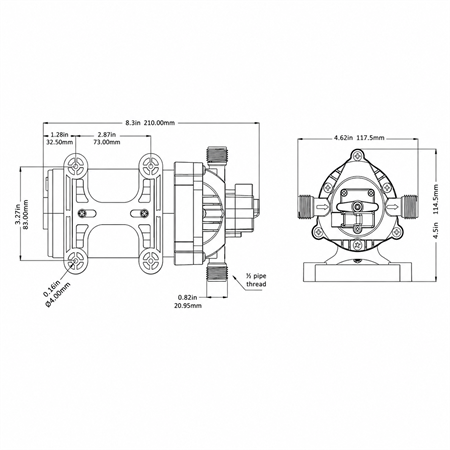 Seaflo Hidrofor Pompası 24V - 6 L/Dk - 100 PSI