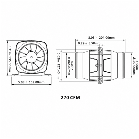 Seaflo Marin Blower 24V 102mm