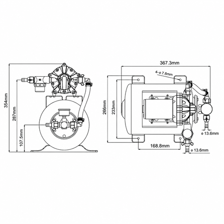 Seaflo Tanklı Hidrofor Seti 12V 18.9 L/dk - 8 Litre Tank