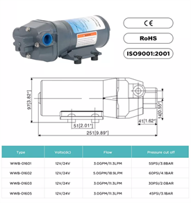 Shiyuan Wwb Hidrofor Pompası 11.3 Litre 55 Psi 12V