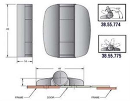 Southco Marine G6 Konumlandırma Menteşesi 120°ve 170° salınımlı