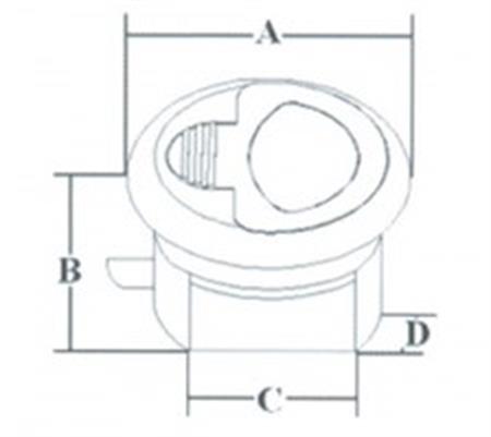 Southco Paslanmaz Çelik gömme kulp 60mm Kilitli