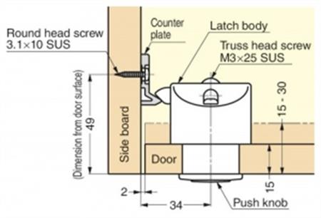 Sugatsune basmalı butonlu kilit