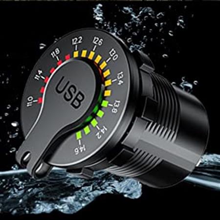 USB Hızlı Şarj Soketi Q3.0 +Led Voltmetreli Düğmeli