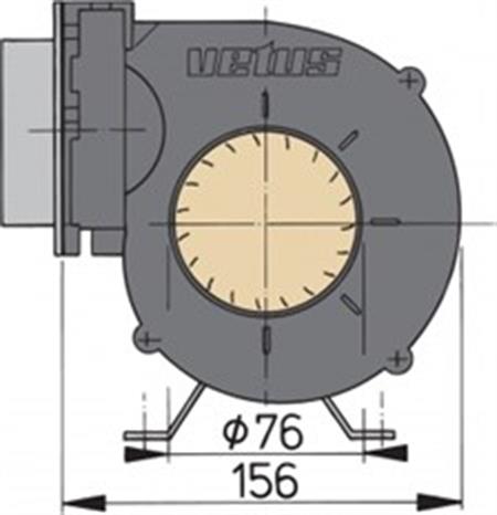 Vetus Blower 12V 4000 litre/dak 76 mm