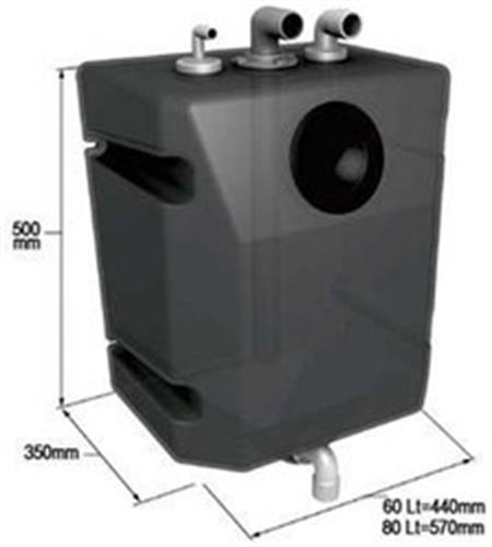 Vetus Dik Montaj Pis Su Tankı 60 Litre