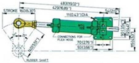 Vetus Hidrolik dümen Silindiri Tip MTC125