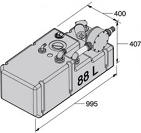 Vetus Pis Su Tankı Sistemi 24V/88 Litre