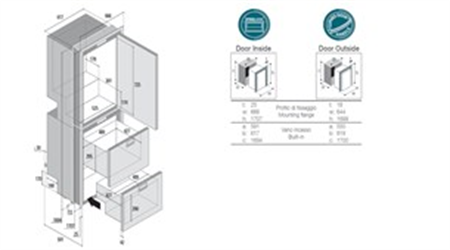 Vitrifrigo 3 Bölmeli Buzdolabı/ Derin Dondurucu Model DW360 Hacim:301 Litre