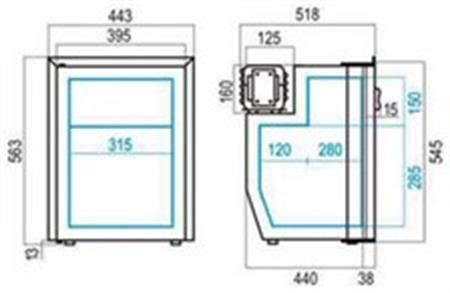 Vitrifrigo Buzdolabı Paslanmaz Çelik Gövdeli Model C51iX Hacim: 51 Litre