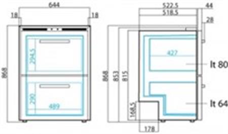 Vitrifrigo Çekmeceli Tip Buzdolabı Model DW180.2RFX 119 Litre