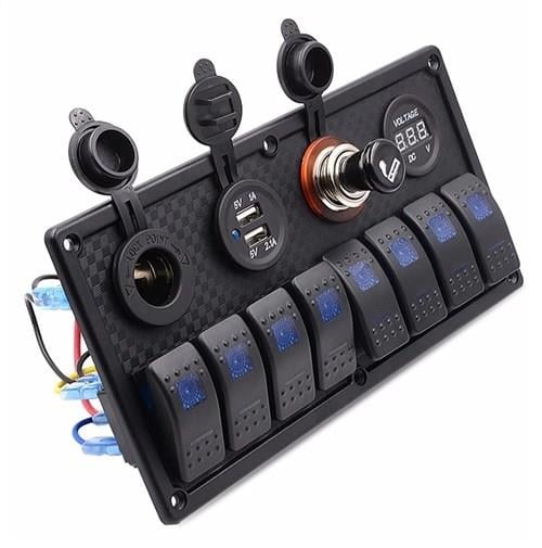 Bfy Switch Panel 8'li +Usb+Plastik Çakmaklık+ Çakmak+ Voltmetre