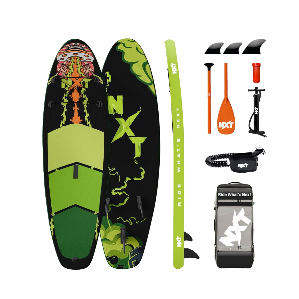 SUPボード WAVEZ グリーン/ブラック NXT Cosmic Şişme SUP Board Seti 305cm