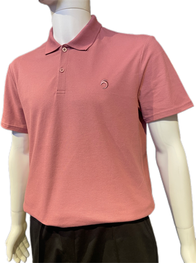 Polo Yaka Nakışlı Gül Kurusu