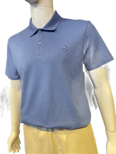 Polo Yaka Nakışlı İndigo