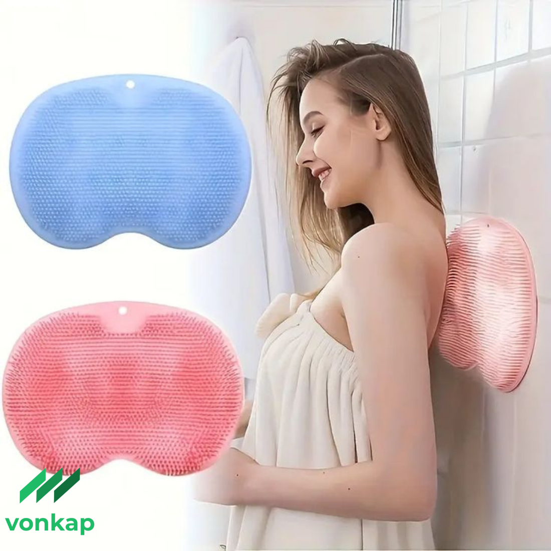 Vonkap 26 cm Yuvarlak Vantuzlu Sırt Kese Matı – Masaj ve Temizlik Bir Arada