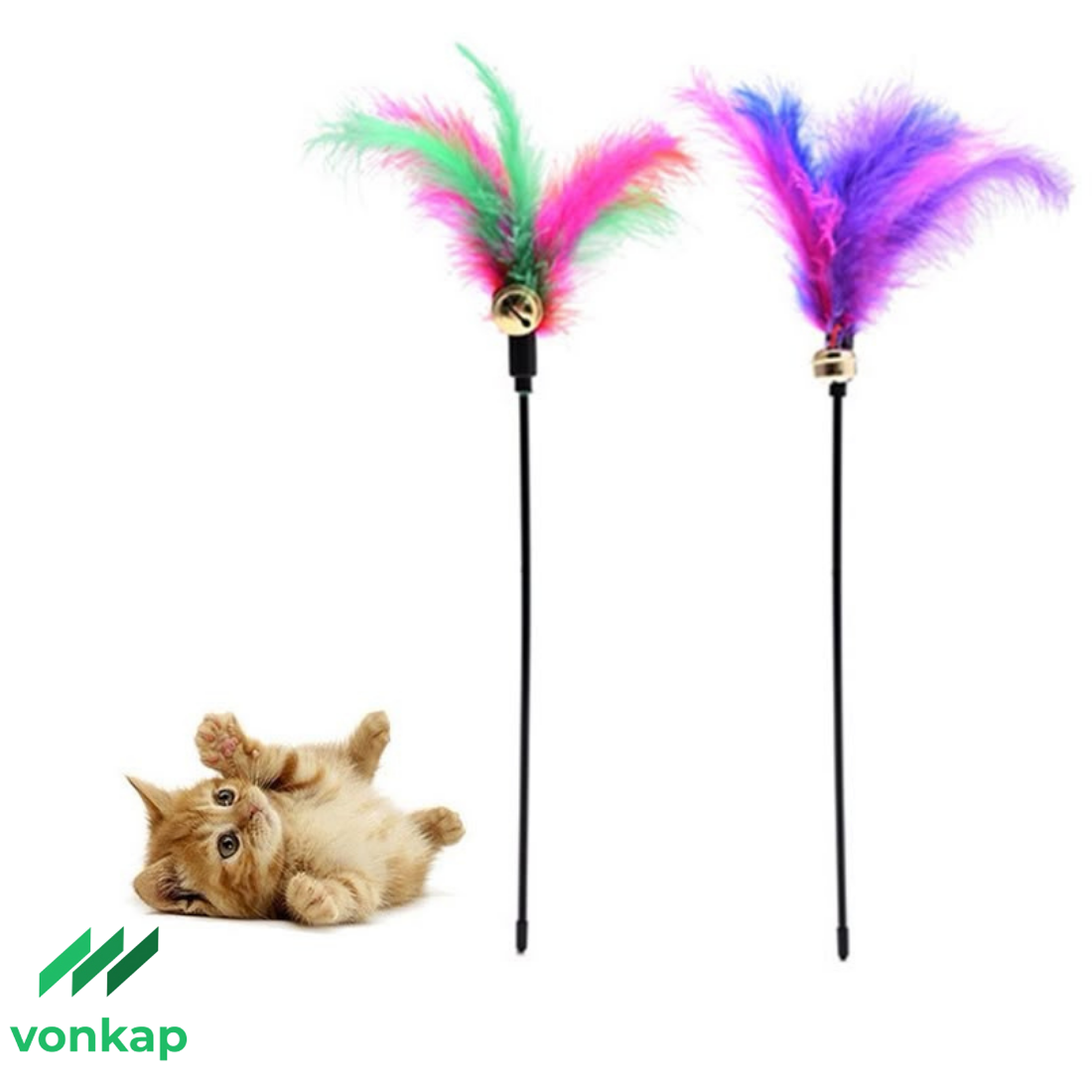 Vonkap Evcil Hayvan Çıngıraklı Tüylü Kedi Oyuncağı – Enerjik ve Eğlenceli