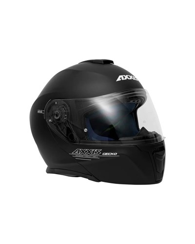 AXXIS Gecko SV Solid A1 Mat Siyah Çene Açılır Motosiklet Kaskı - MotoDede