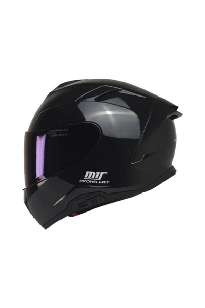MTS X340 Full Face Kask Parlak Siyah - MotoDede