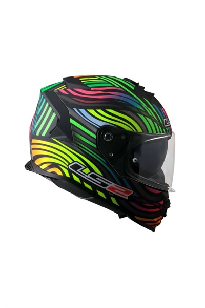 LS2 FF800 Storm II Power Mat Siyah Gökkuşağı Kask - MotoDede