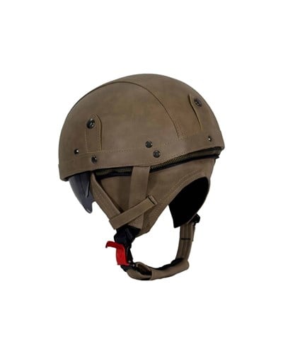 Tex 701 ZN Kahverengi Deri Miğfer Kask - MotoDede