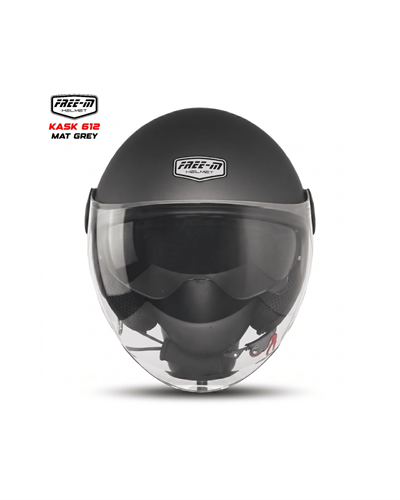 Free-M FR-612 Yarım Kask (Open Face) - Mat Gri - MotoDede