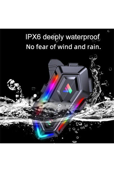 Y20 RGB LED Işıklı Motosiklet İnterkom Cihazı - MotoDede