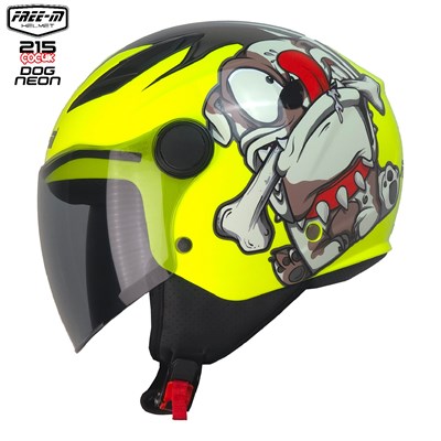 Free-M FR-215 Dog Neon (Yellow) Çocuk Yarım Motosiklet Kaskı