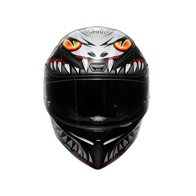 AGV KASK/K1 S E2206 LYZARD MATT BLACK GREY RED CONFİGURATİON